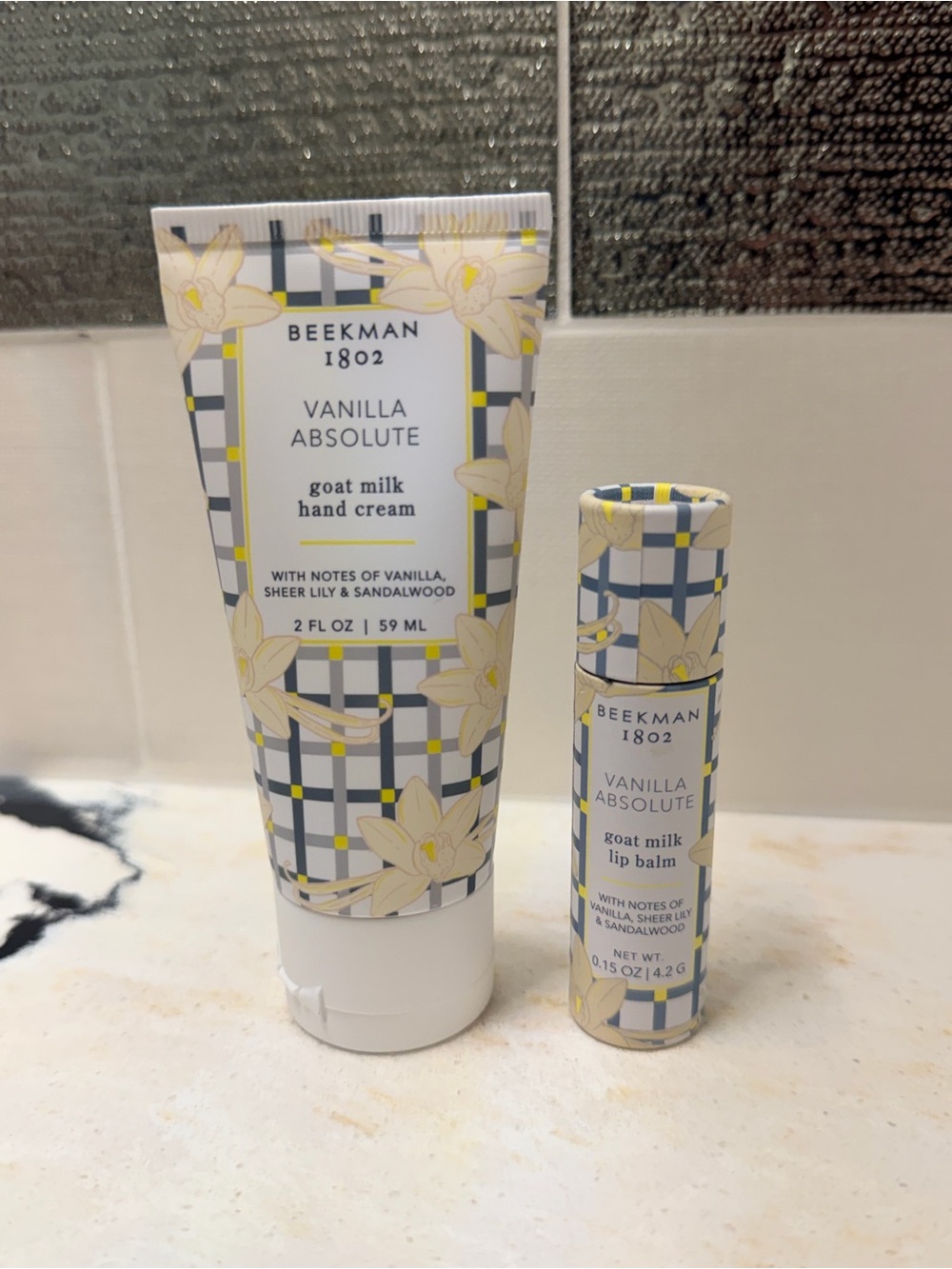 Beekman 1802 Vanilla Absolute Goat Milk Hand Cream & Lip Balm Set - New/Unopened